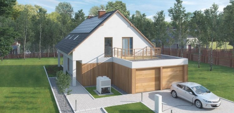 solpaneler på modernt hus